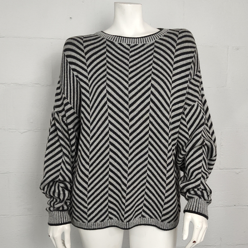 Garnet Hill Chevron Slouchy Drop Shoulder Sweater